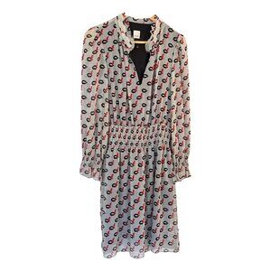 Pinko Polyester Mid Length Graphic Chiffon Dress US 6